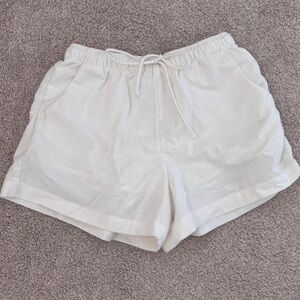Women's White Linen Shorts
